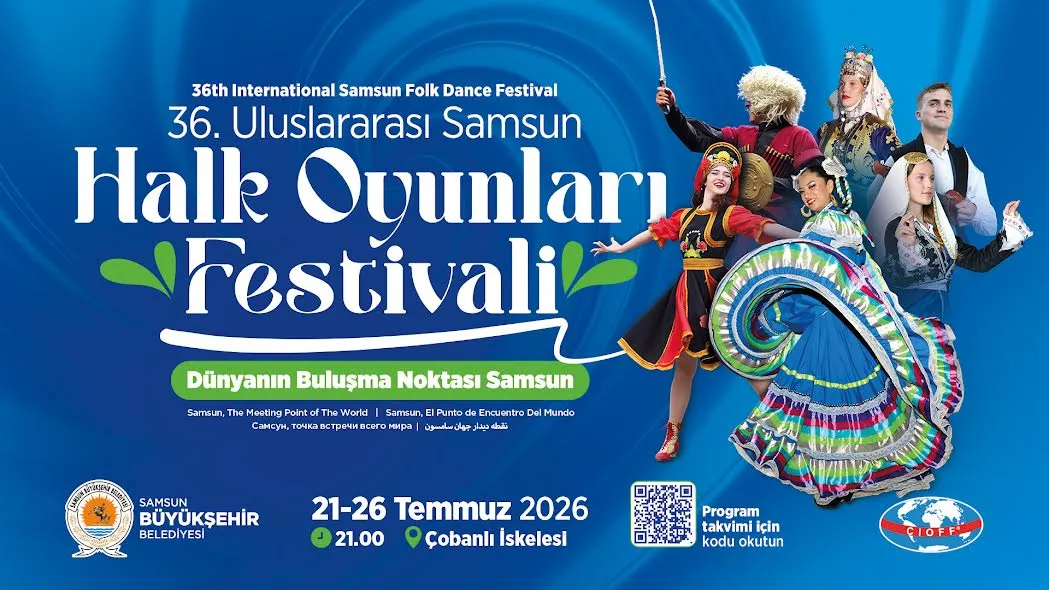 36. Uluslararası Samsun Halk Oyunları Festivali Başlıyor