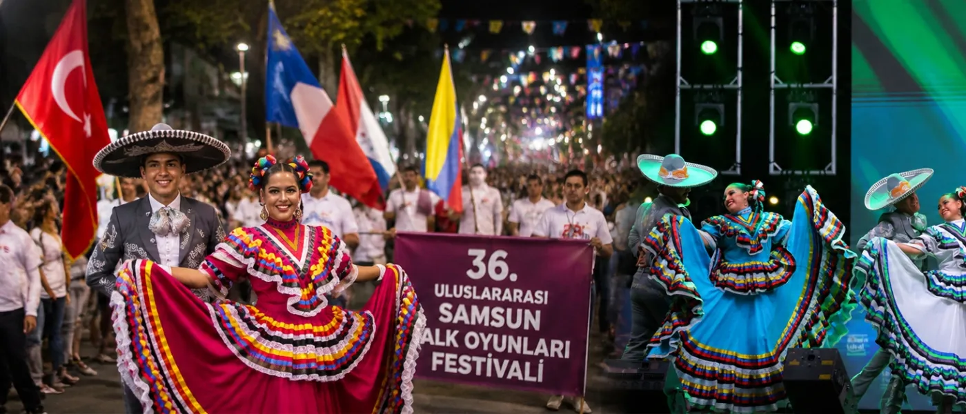 36. Uluslararası Samsun Halk Oyunları Festivali Başladı